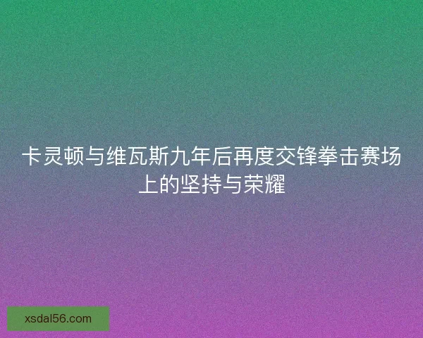 卡灵顿与维瓦斯九年后再度交锋拳击赛场上的坚持与荣耀